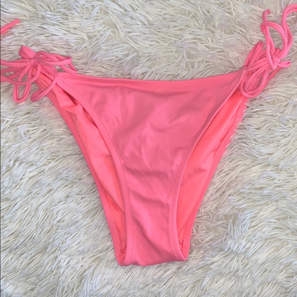 pink tie up bathing suit bottoms